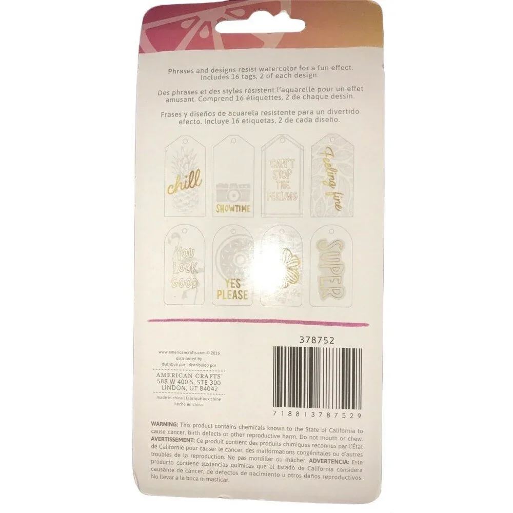 Amy Tangerine x American Crafts Gift Tags 16 Foil Color Resist Scrapbook